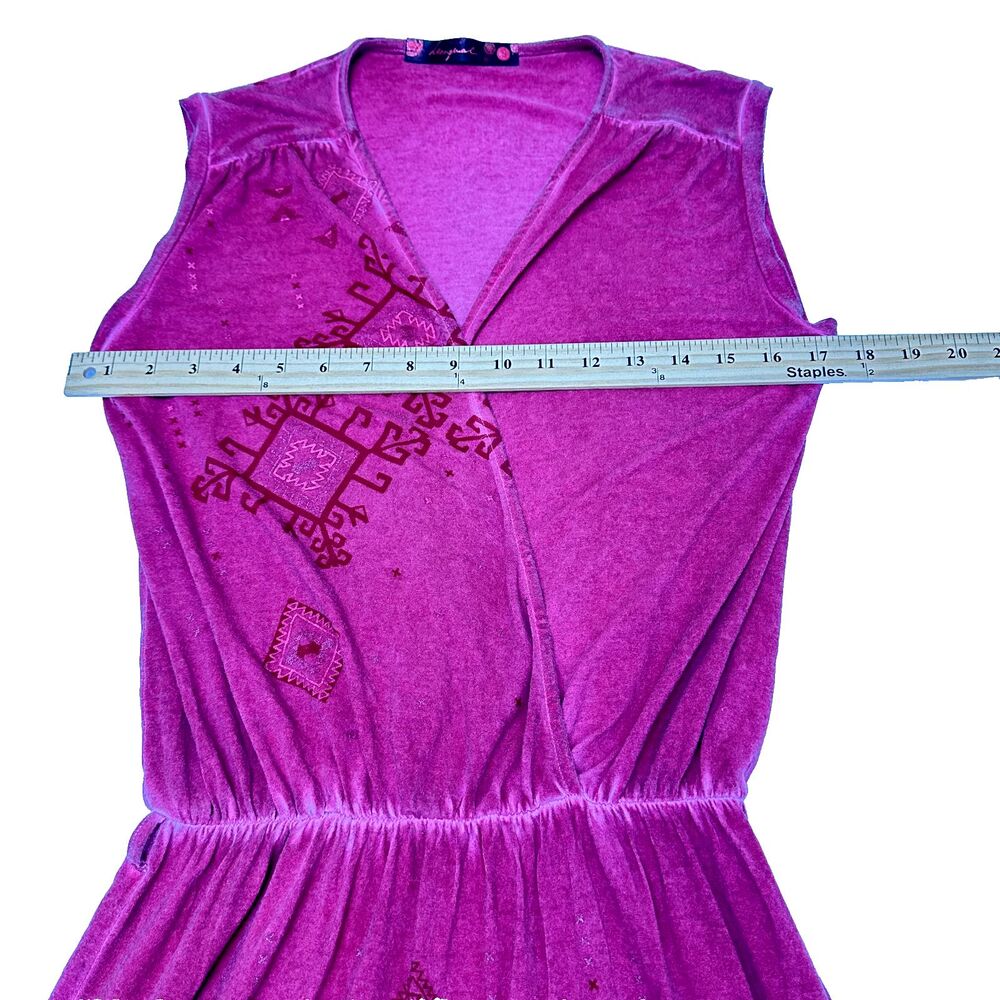 DESIGUAL Leticia Womens Belted Adjustable Plunge V-Neck Burgundy Mini Dress SZ S - Picture 10 of 12